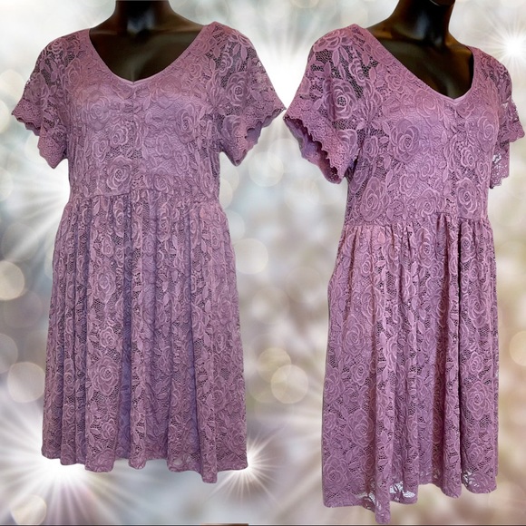 Torrid Purple Lace Skater Dress Size 1 1XL & 2 2XL New with tags - Picture 11 of 15